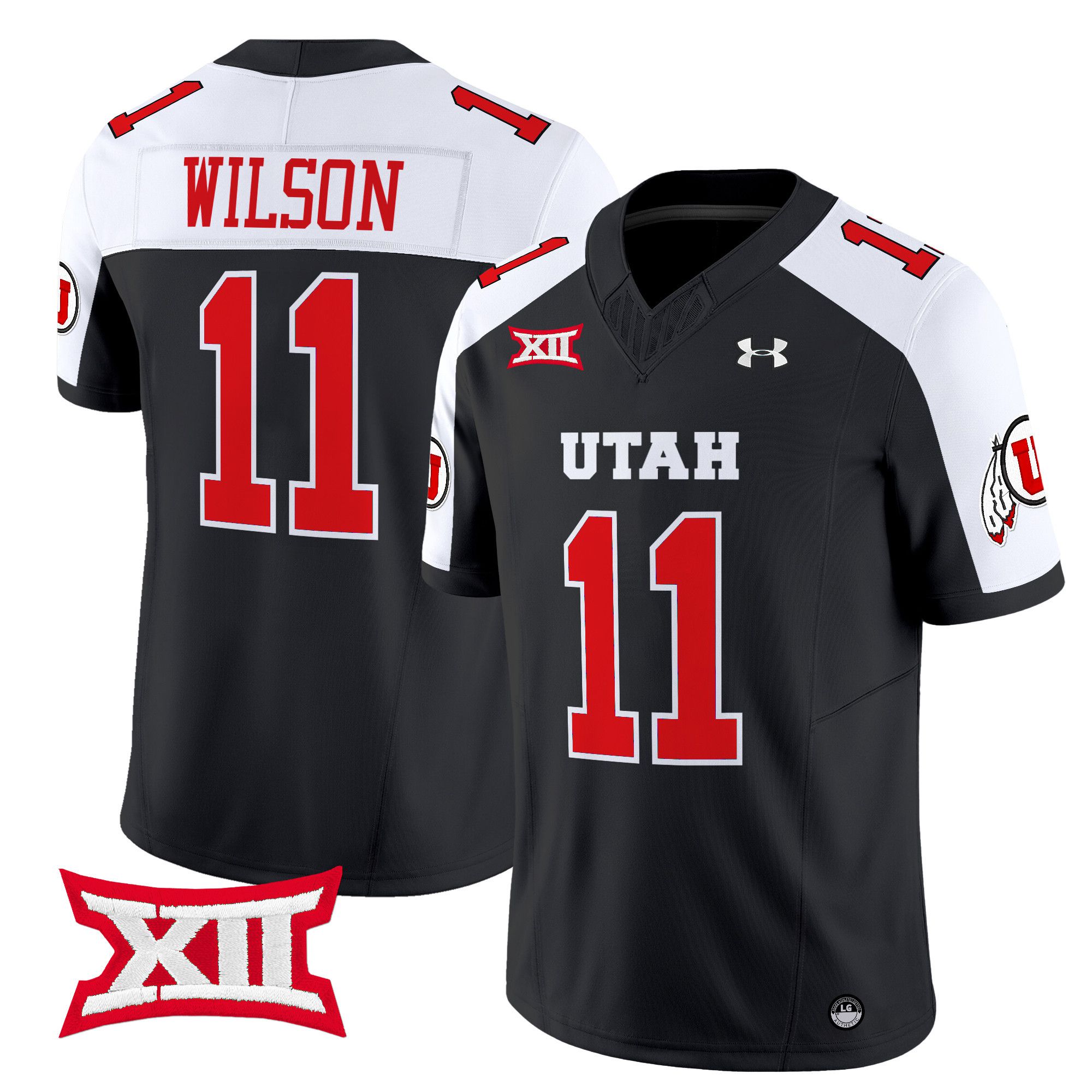 Men Utah Utes 11 Wilson Black 2024 Vapor Limited NCAA Jersey style 1